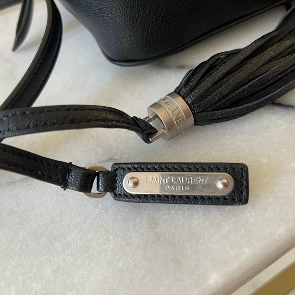 Authentic ( YSL) Saint Laurent Lou Camera Bag, Leather Small Black Crossbody - Picture 8 of 16